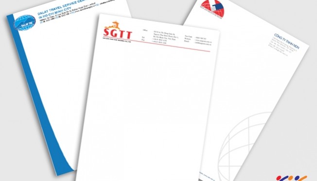 In tiêu đề thư Letter Head