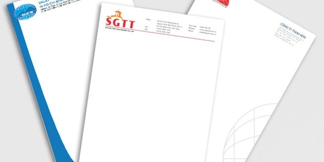 In tiêu đề thư Letter Head