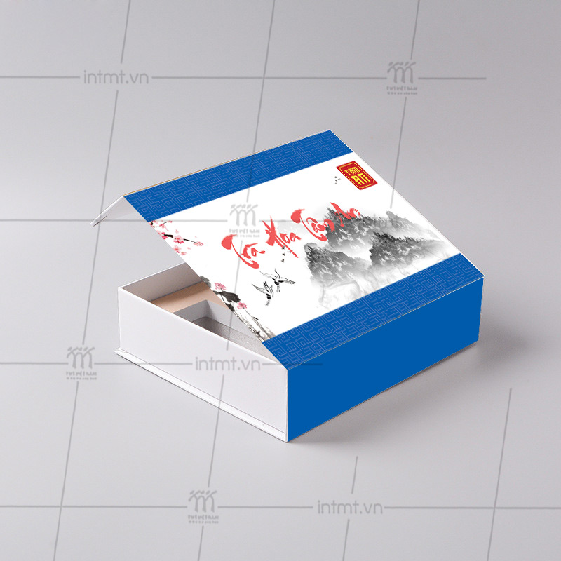 mẫu hộp bìa cứng (carton lạnh) trà hoa tâm an