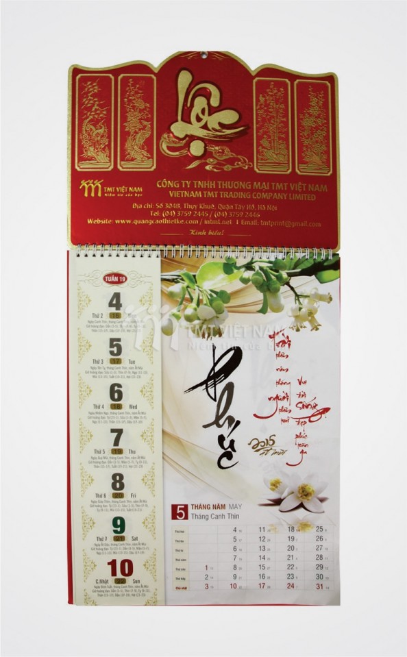 In lịch treo tường In lịch treo tường
