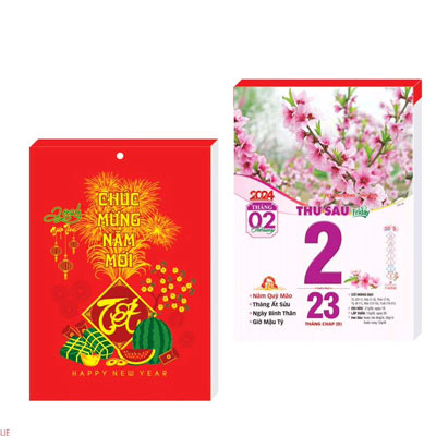 kích thước lịch bloc trung màu