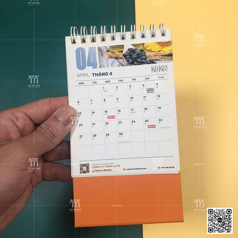 mẫu lịch để bàn mini 2026