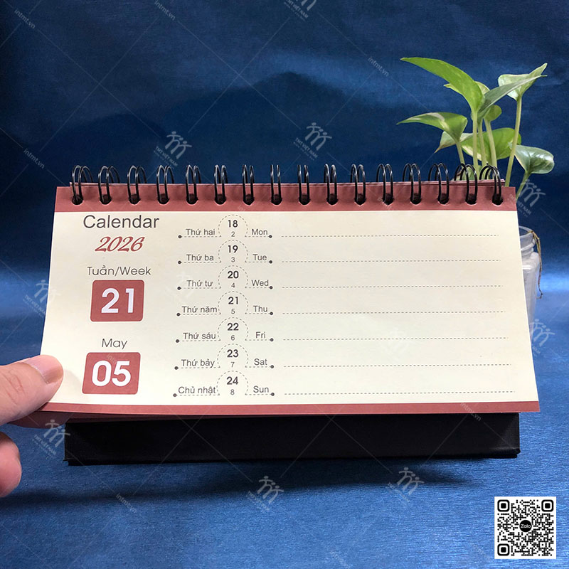 Mẫu lịch bàn theo tuần