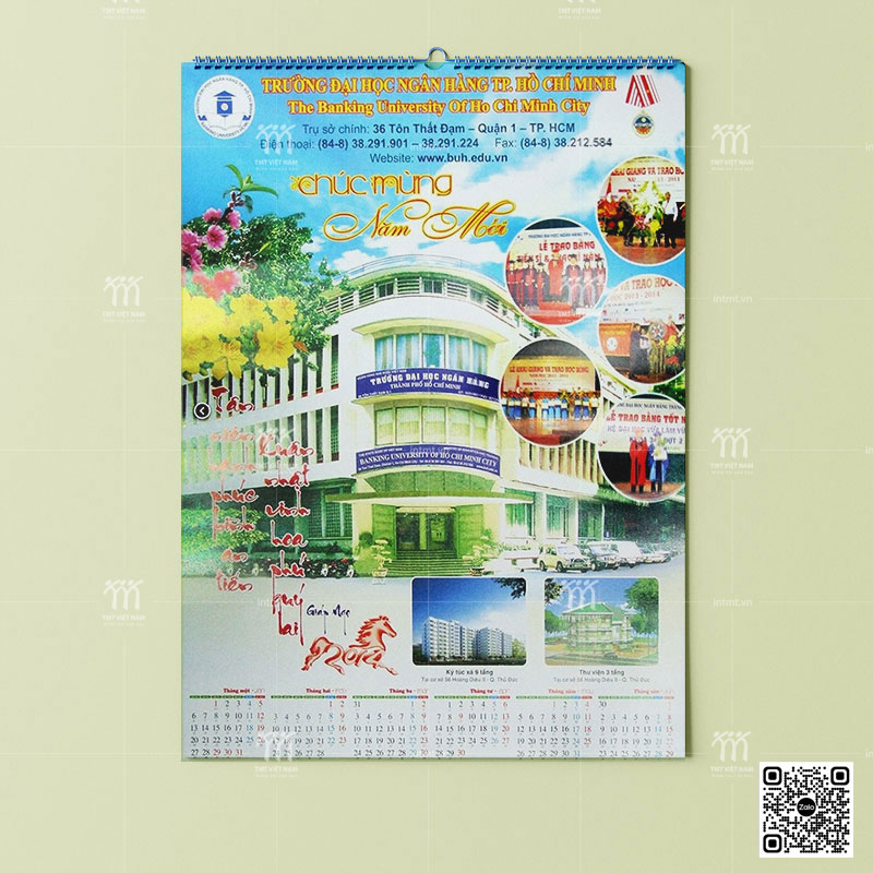 mẫu lịch treo tường đại học ngân hàng