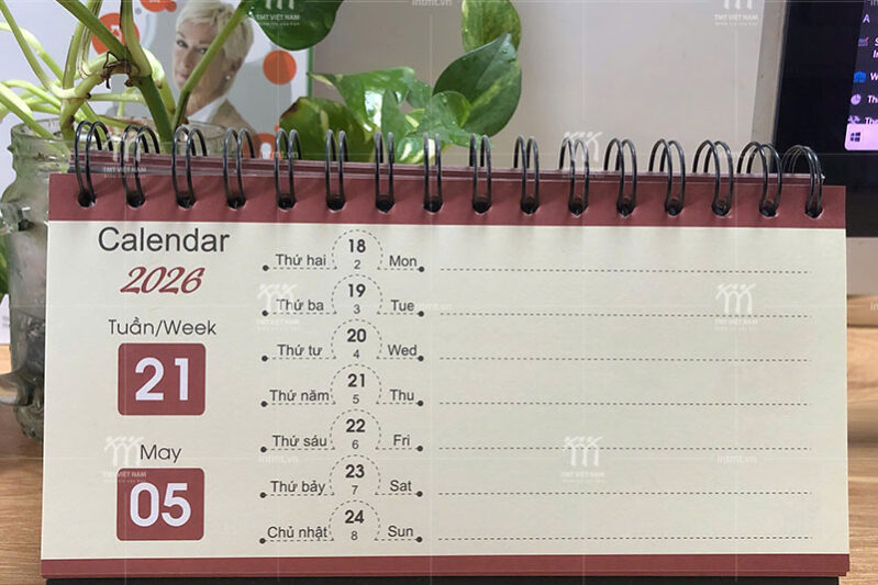 lịch bàn chữ A tại in TMT Việt Nam
