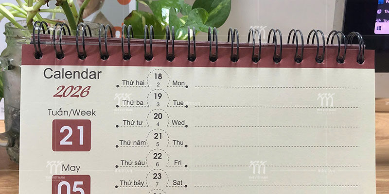 lịch bàn chữ A tại in TMT Việt Nam