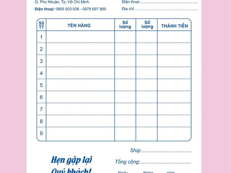 Nơi in hóa đơn mọi số lượng với giá tốt nhất