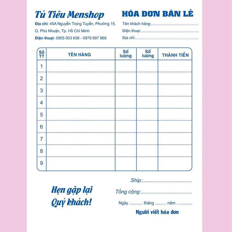 Nơi in hóa đơn mọi số lượng với giá tốt nhất