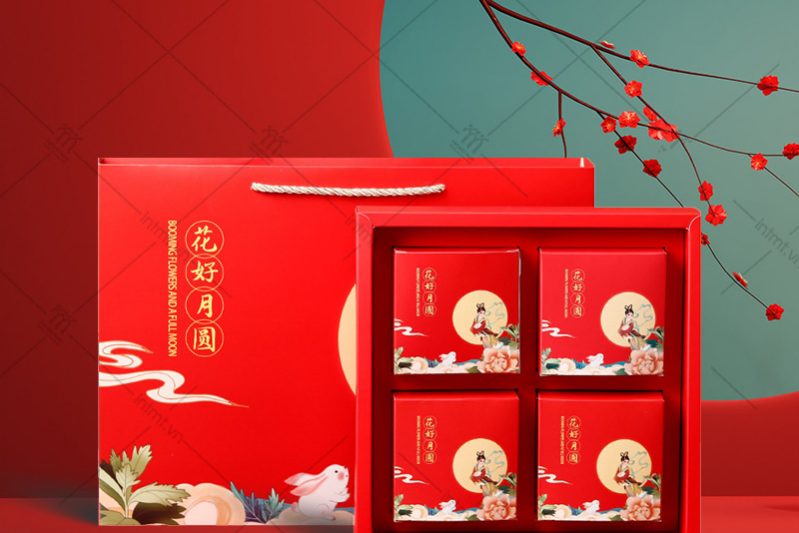 chất liệu giấy Ivory in hộp bánh trung thu
