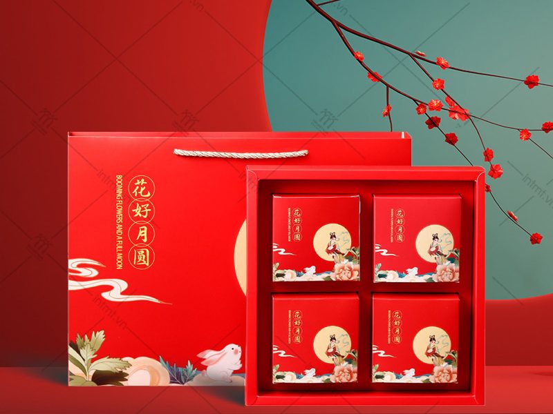 chất liệu giấy Ivory in hộp bánh trung thu
