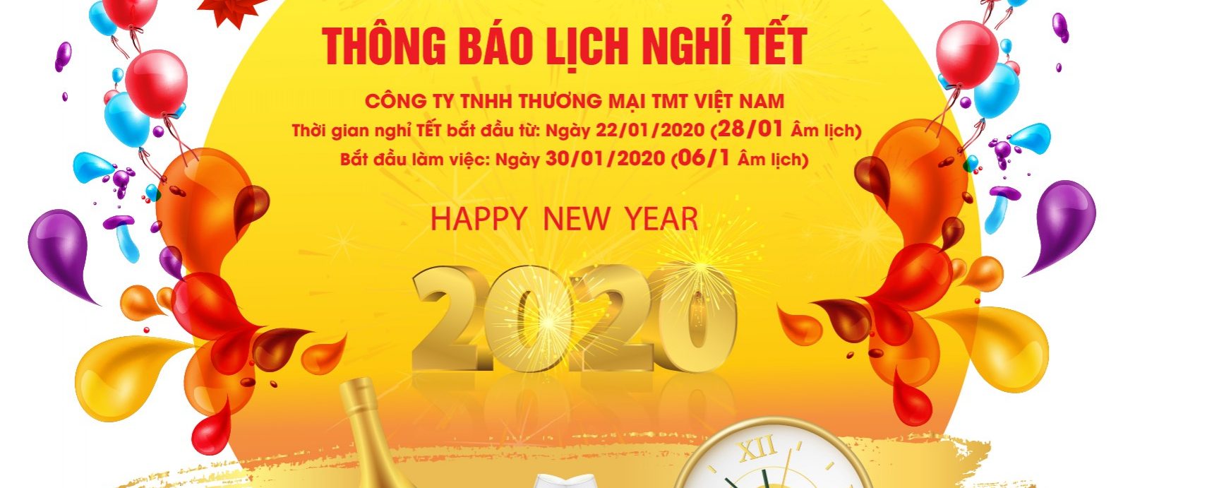 Thông báo lịch nghỉ Tết 2020