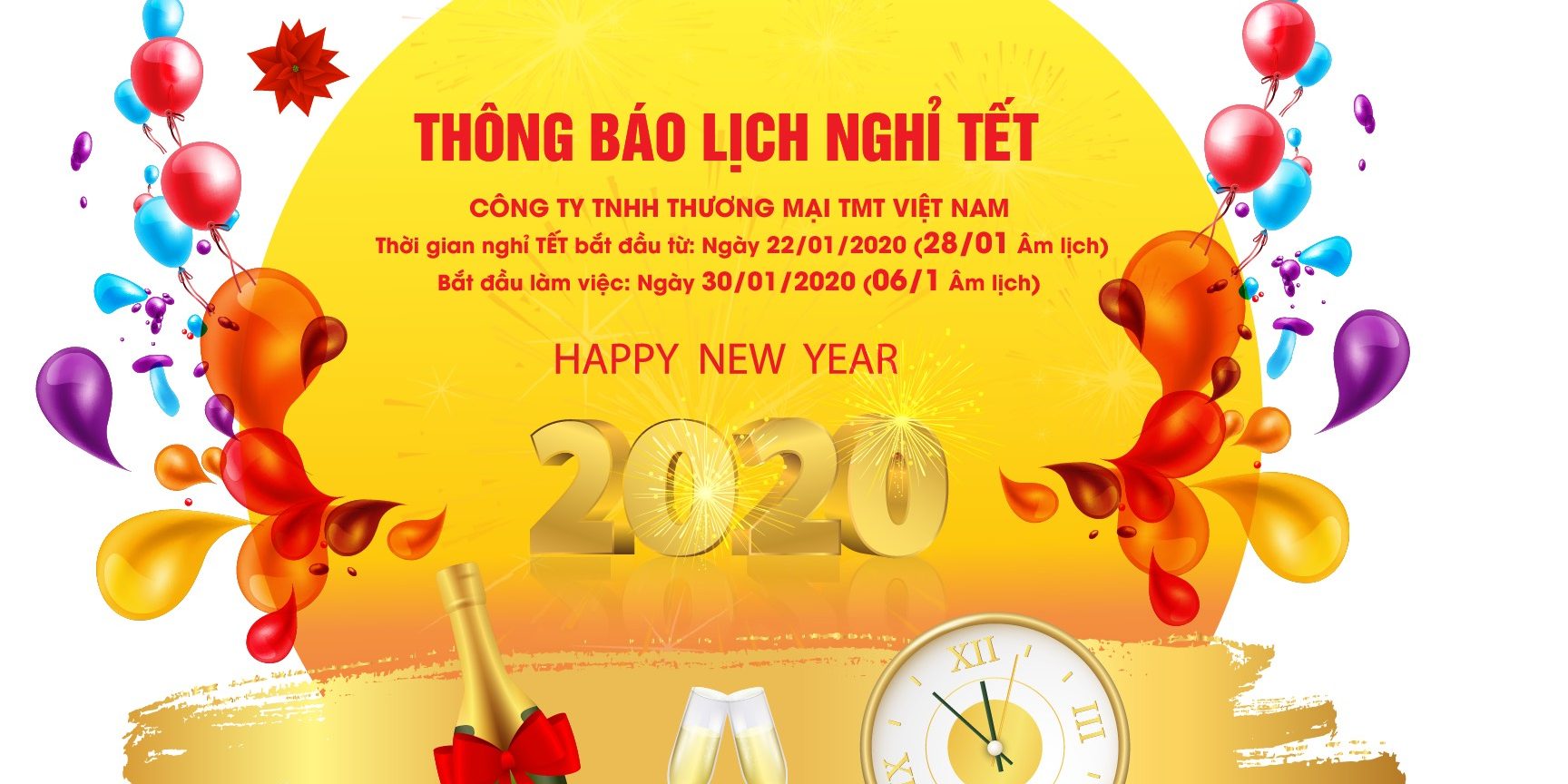 Thông báo lịch nghỉ Tết 2020