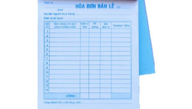 hóa đơn bán lẻ