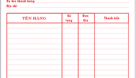 hóa đơn bán lẻ