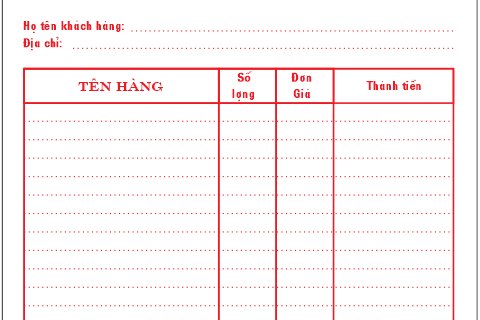hóa đơn bán lẻ