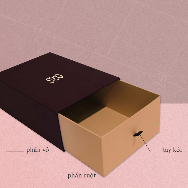 mẫu hộp đựng giày kéo mở