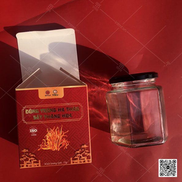 hộp giấy đựng một hũ đông trùng hạ thảo mã sản phẩm HG04 3