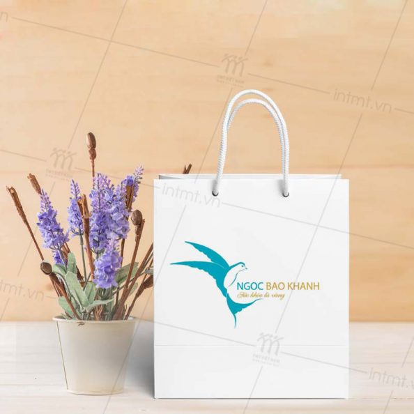 túi giấy đựng yến sào màu trắng