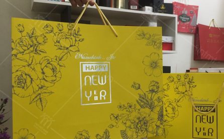 tui-giay-dung-qua-tet-mau-vang-ep-nhu túi giấy đựng quà tết vàng ép nhũ