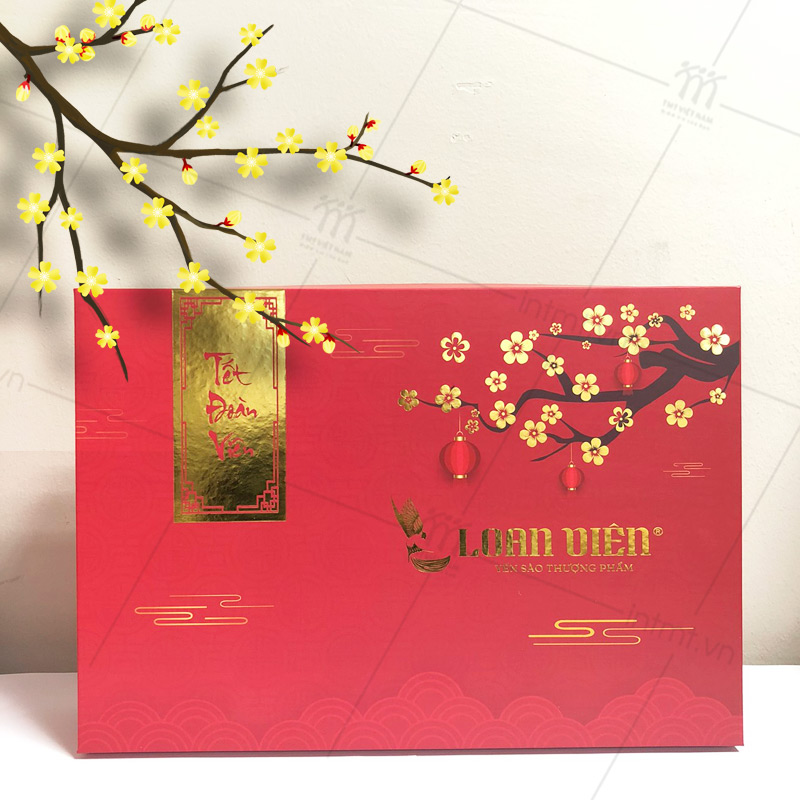mẫu hộp đựng yến sào lan viên đỏ