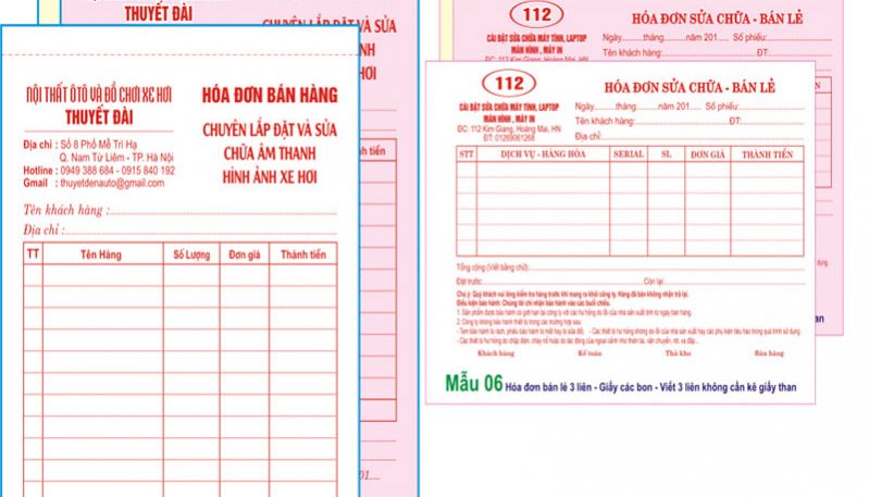 mẫu in hóa đơn bán lẻ 3 liên