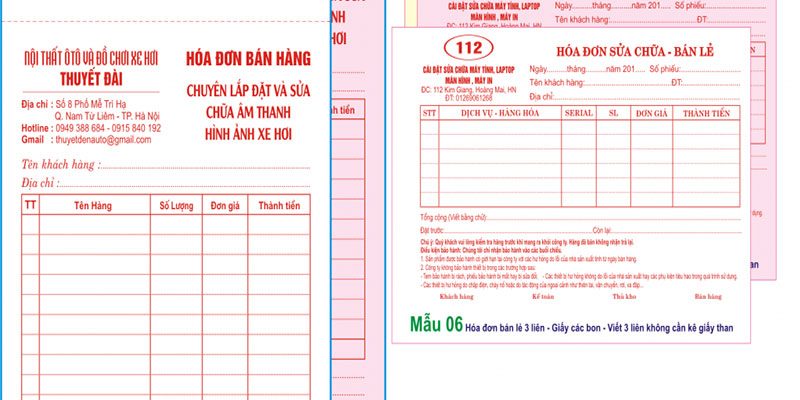 mẫu in hóa đơn bán lẻ 3 liên