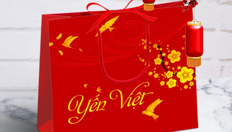 in túi giấy đựng yến sào đẹp