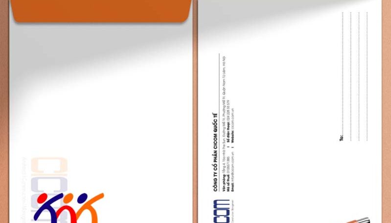 Mẫu phong bì A4 công ty Cicom