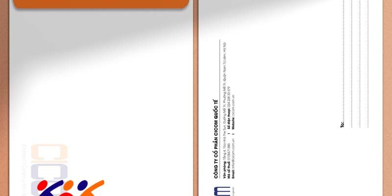 Mẫu phong bì A4 công ty Cicom
