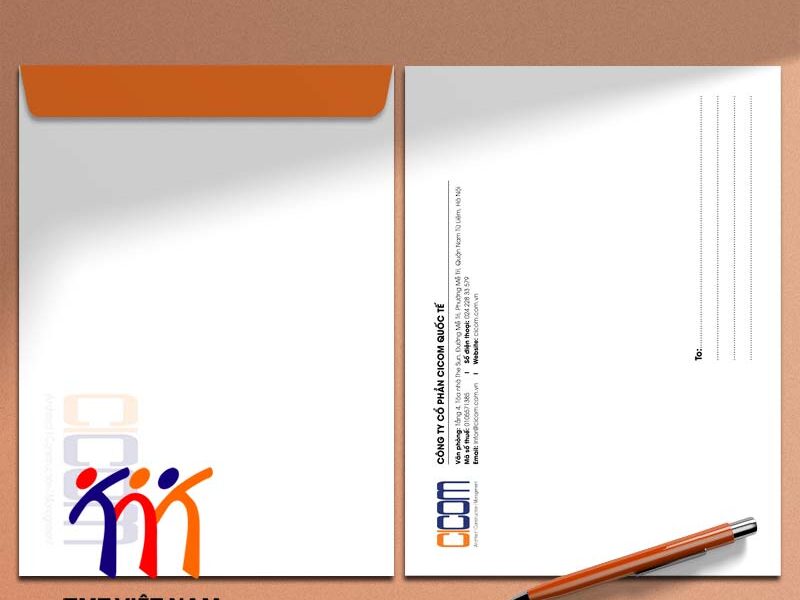 Mẫu phong bì A4 công ty Cicom