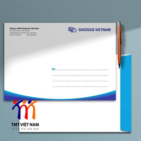 Mẫu phong bì A4 công ty Daeduck