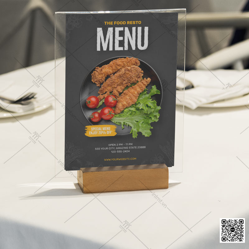 in menu nhà hàng
