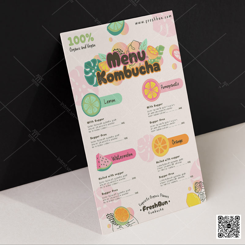 in menu cho quán trà sữa