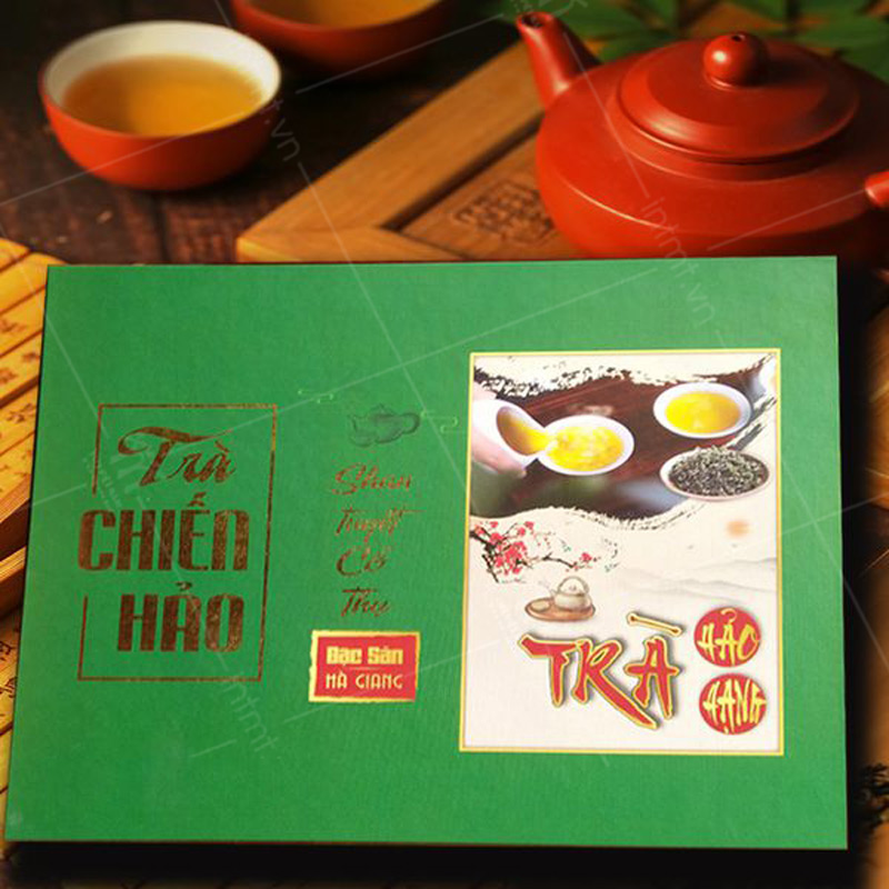 hộp đựng trà in ép nhũ