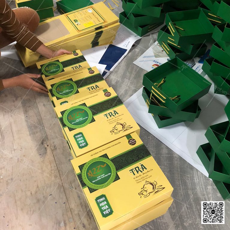 Gia công hộp đựng trà tại xưởng in TMT Việt Nam