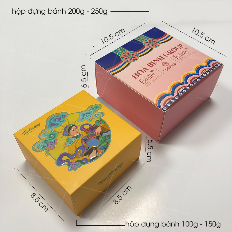 kích thước hộp đựng bánh trung thu con bên trong