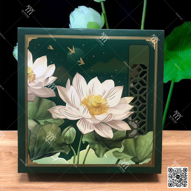 Hộp giấy Ivory đựng 4 bánh trung thu HG14 ảnh 4