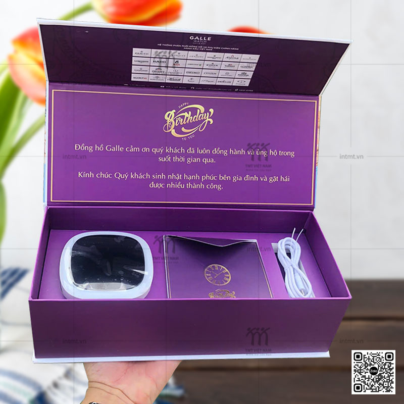 Hộp đựng quà tặng đồng hồ thương hiệu Galle Watch bên trong